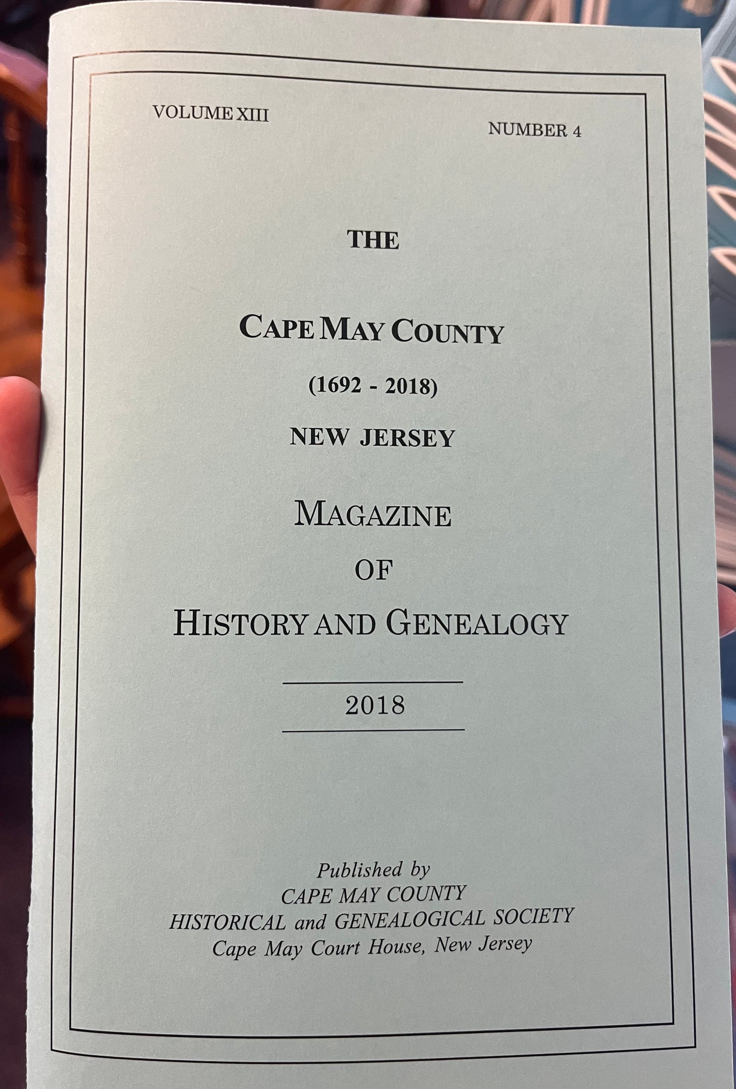 The Cape May County Magazine of History & Genealogy - 2018