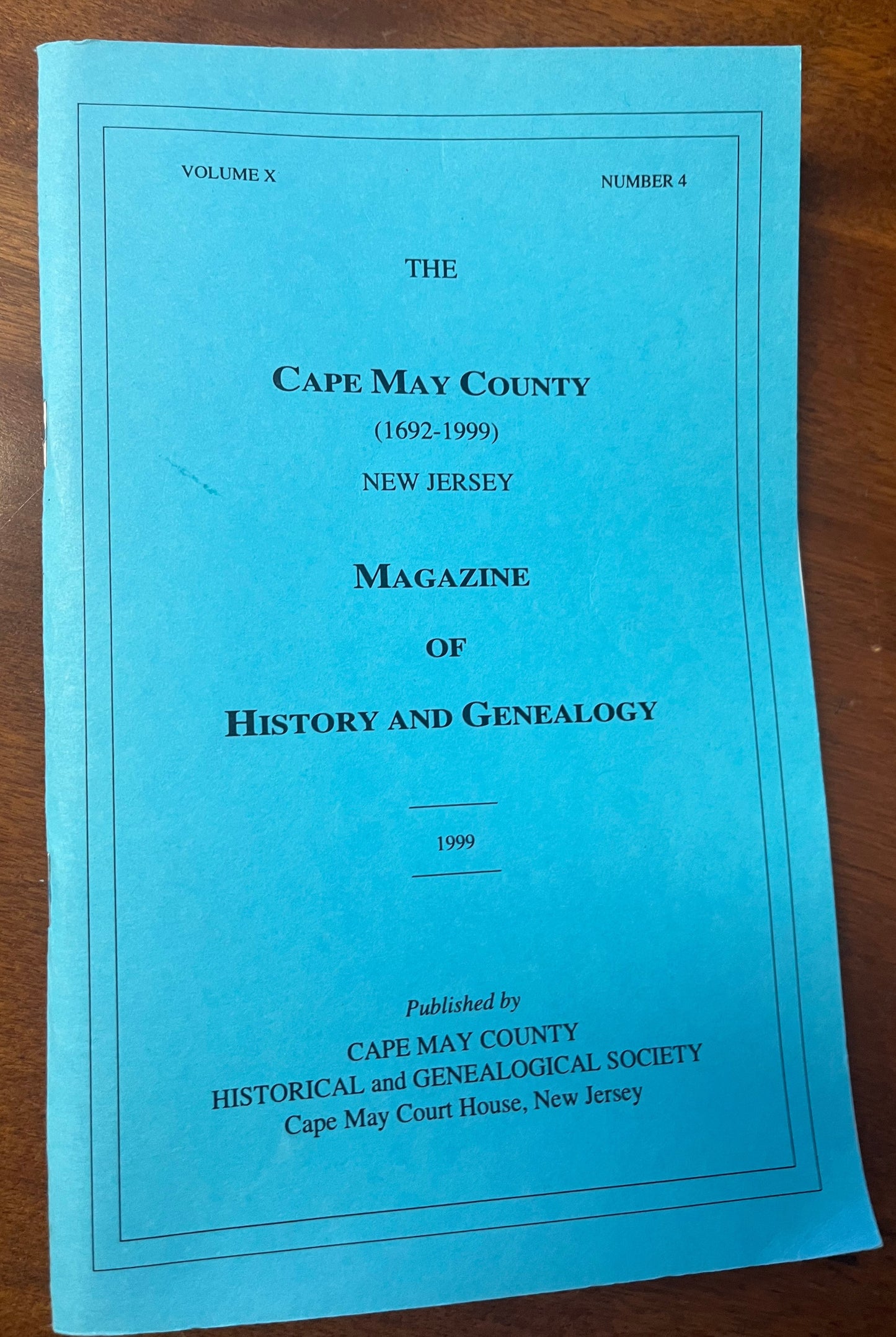 The Cape May County Magazine of History & Genealogy - 1999