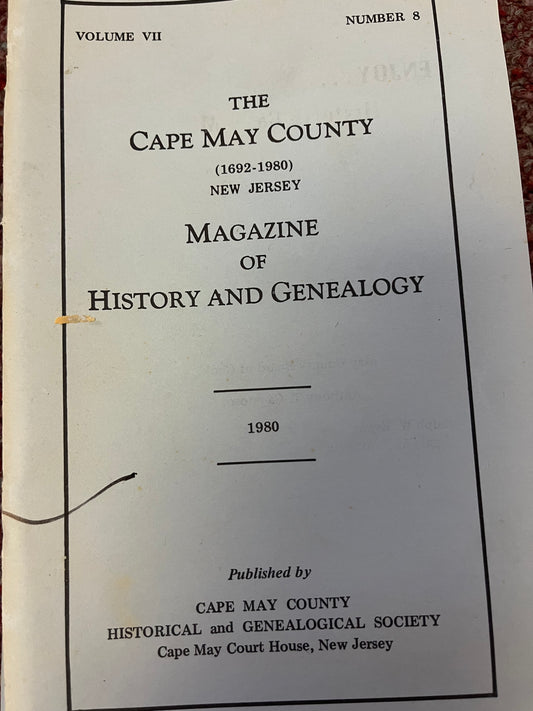 The Cape May County Magazine of History & Genealogy - 1980