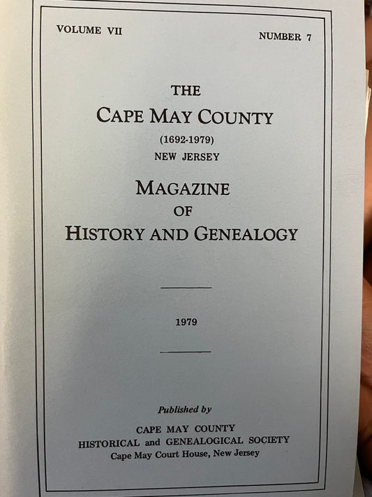 The Cape May County Magazine of History & Genealogy - 1979