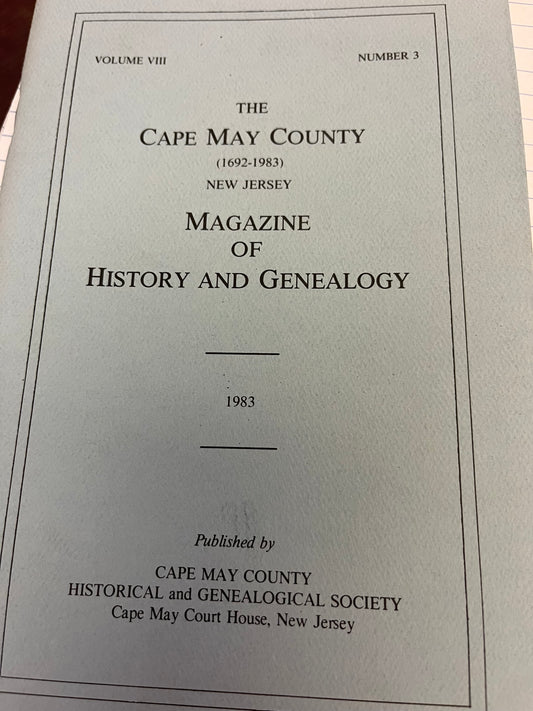 The Cape May County Magazine of History & Genealogy - 1983