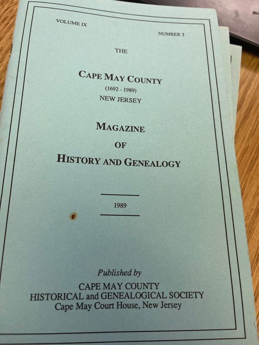 The Cape May County Magazine of History & Genealogy - 1989