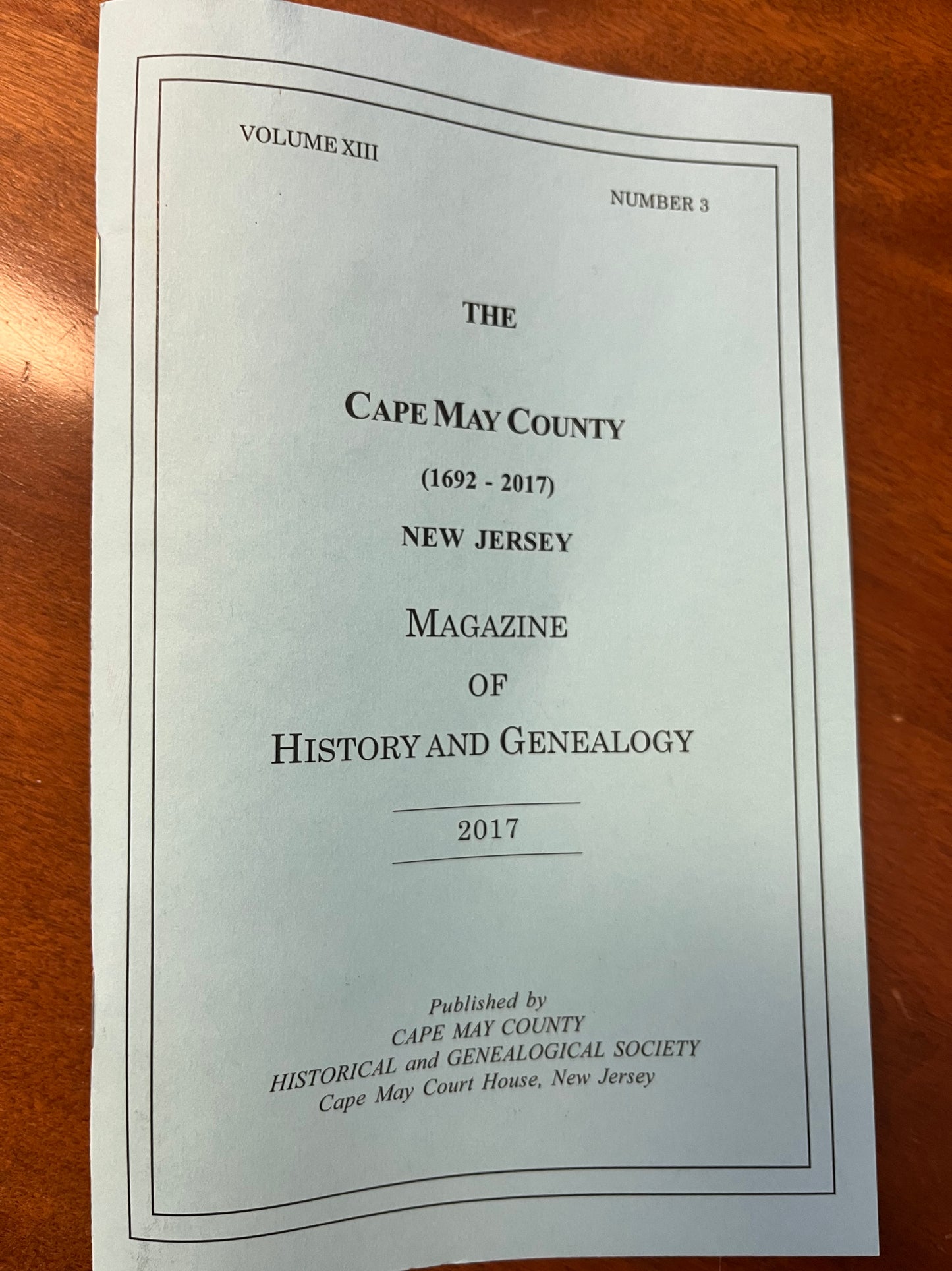 The Cape May County Magazine of History & Genealogy - 2017